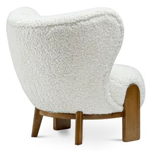 Little Kita Fauteuil Wit | Walnoot Pootjes