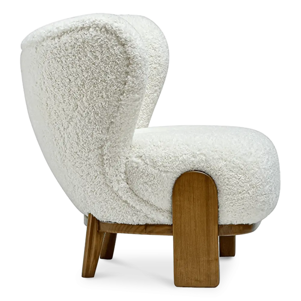 Little Kita Fauteuil Wit | Walnoot Pootjes