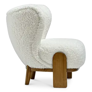 Little Kita Fauteuil Wit | Walnoot Pootjes