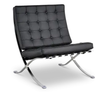 Paviljoen Chair XL Zwart Leer