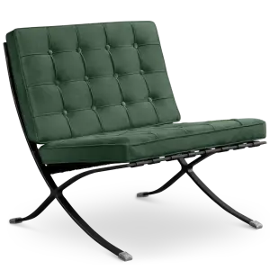Paviljoen Chair Groen Velvet | Zwart Frame