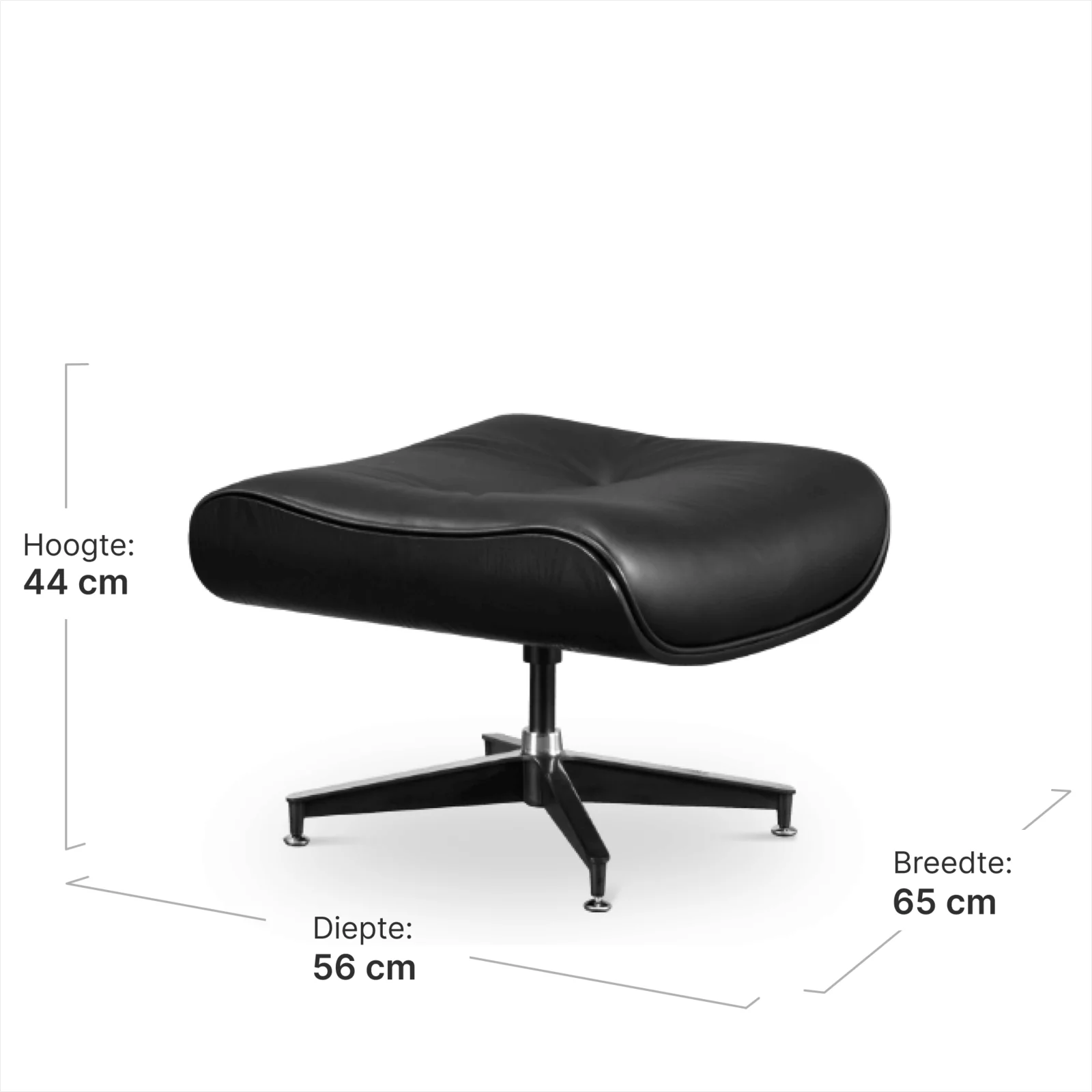 Cavel Lounge Chair Ottoman / Hocker Full Black Edition