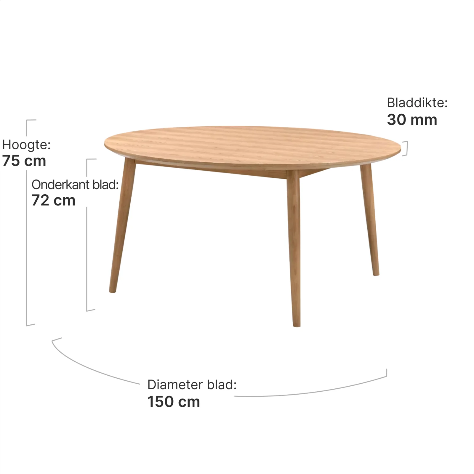 Eettafel Haner Rond Essen Groot