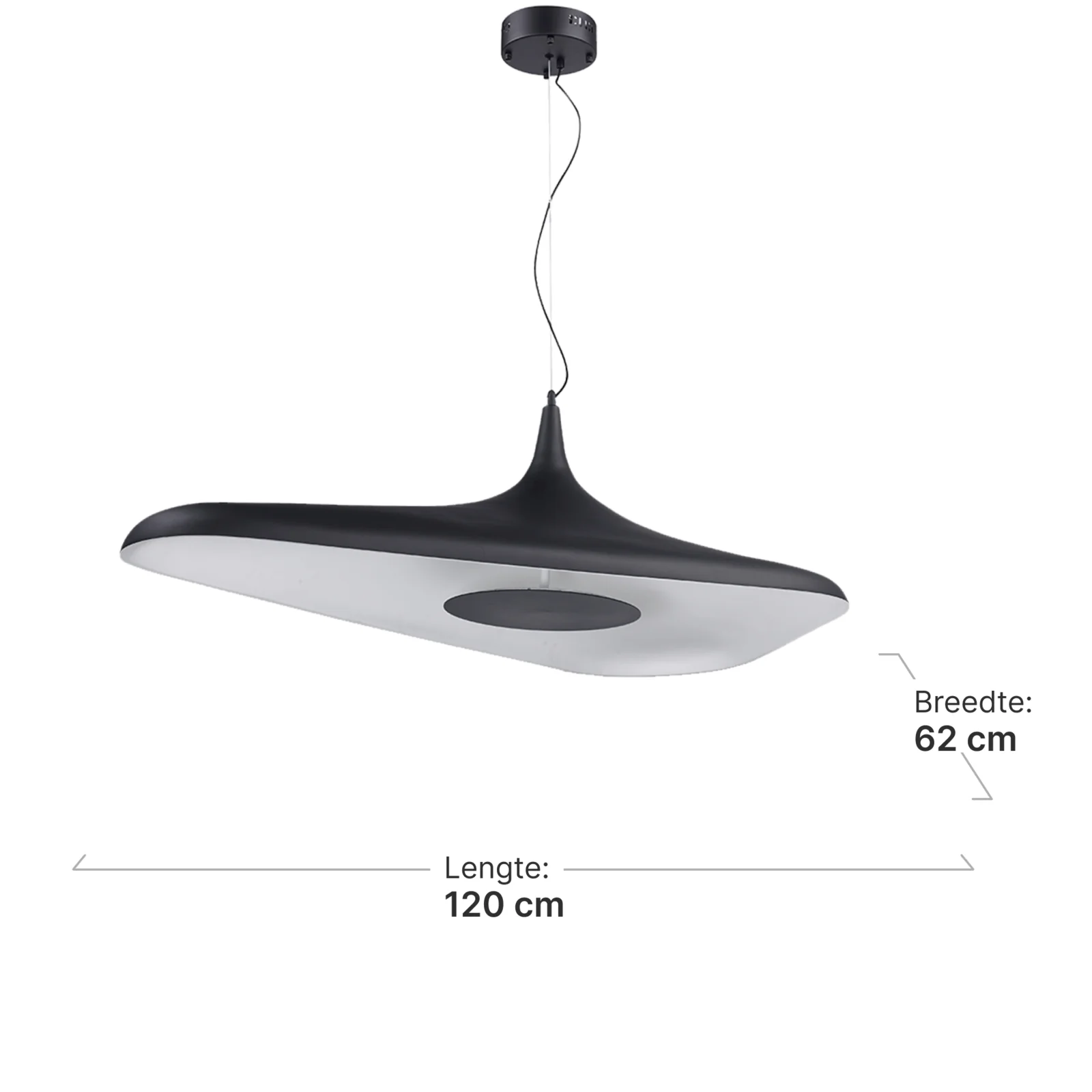 Hanglamp Strancia | Zwart / Wit